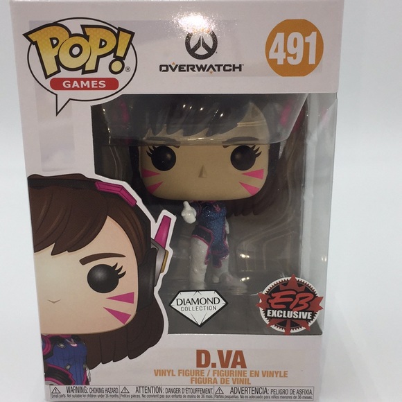 Overwatch D Va Eb Games Exclusive Funko Pop 491 Diamond Collection Figure - Picture 10 of 11